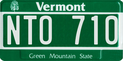 VT license plate NTO710