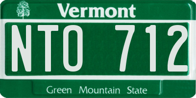 VT license plate NTO712