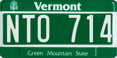 VT license plate NTO714
