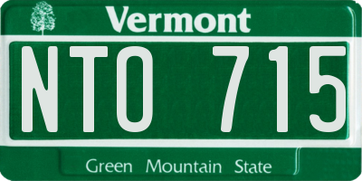 VT license plate NTO715