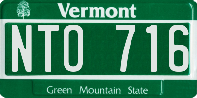 VT license plate NTO716
