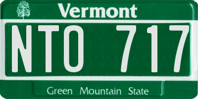 VT license plate NTO717