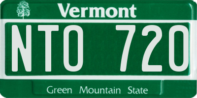 VT license plate NTO720