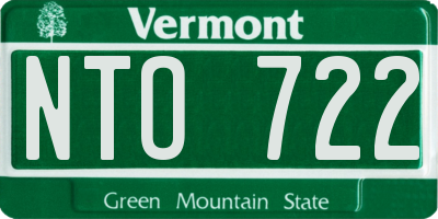 VT license plate NTO722