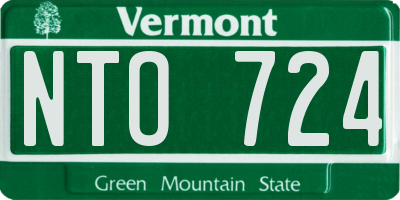 VT license plate NTO724