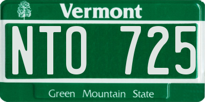 VT license plate NTO725