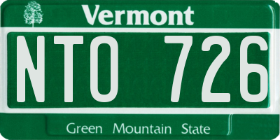 VT license plate NTO726