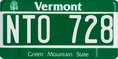 VT license plate NTO728
