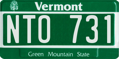 VT license plate NTO731