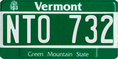 VT license plate NTO732