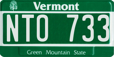 VT license plate NTO733