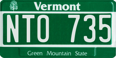VT license plate NTO735