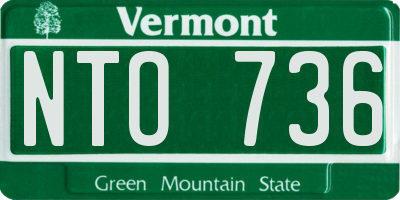 VT license plate NTO736