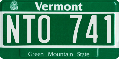 VT license plate NTO741