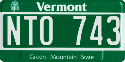 VT license plate NTO743