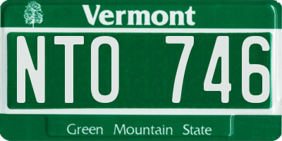 VT license plate NTO746
