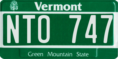 VT license plate NTO747