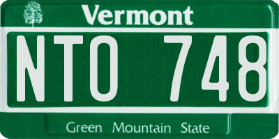 VT license plate NTO748