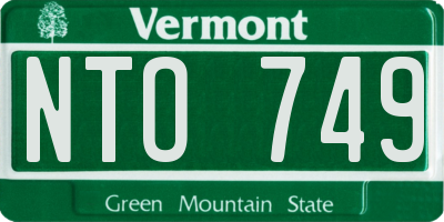 VT license plate NTO749