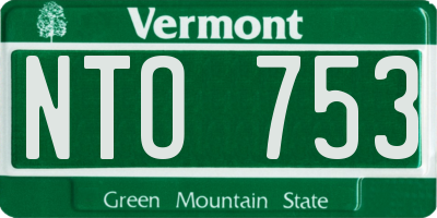 VT license plate NTO753