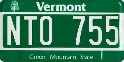 VT license plate NTO755