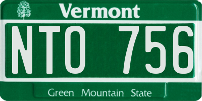 VT license plate NTO756