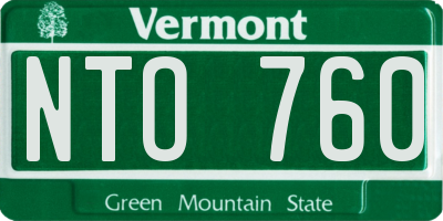 VT license plate NTO760