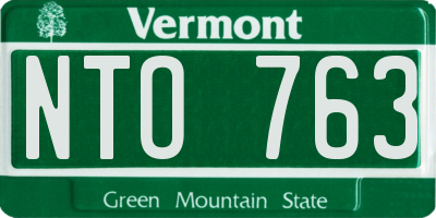 VT license plate NTO763