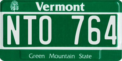 VT license plate NTO764