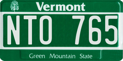 VT license plate NTO765
