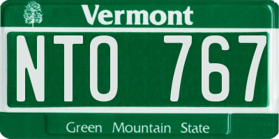 VT license plate NTO767