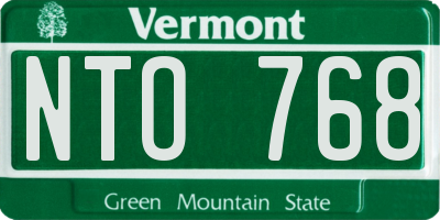 VT license plate NTO768