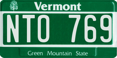 VT license plate NTO769