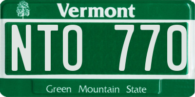 VT license plate NTO770