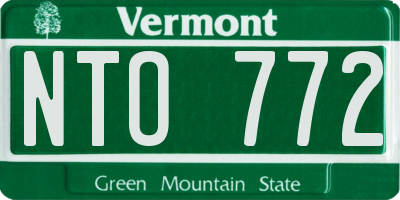 VT license plate NTO772