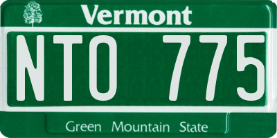 VT license plate NTO775