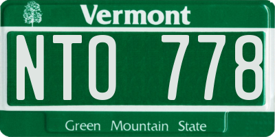 VT license plate NTO778