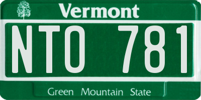 VT license plate NTO781