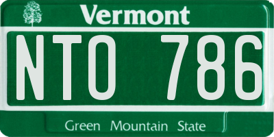 VT license plate NTO786