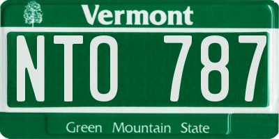 VT license plate NTO787