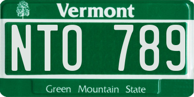 VT license plate NTO789