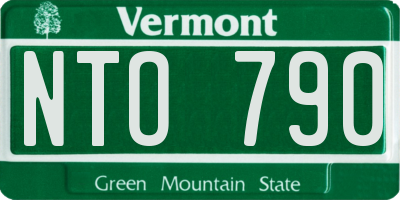 VT license plate NTO790