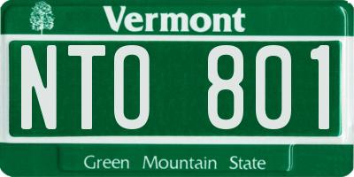 VT license plate NTO801