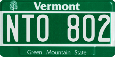 VT license plate NTO802
