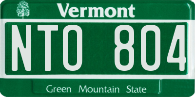 VT license plate NTO804