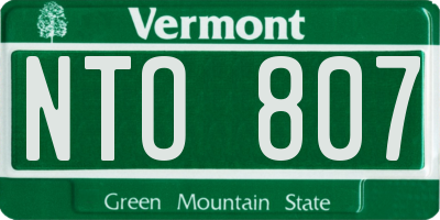 VT license plate NTO807