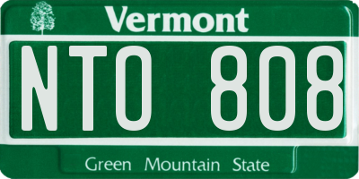 VT license plate NTO808