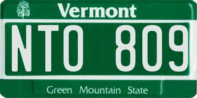 VT license plate NTO809
