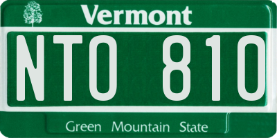 VT license plate NTO810