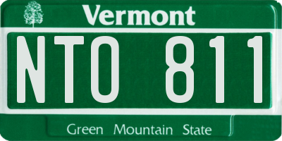 VT license plate NTO811